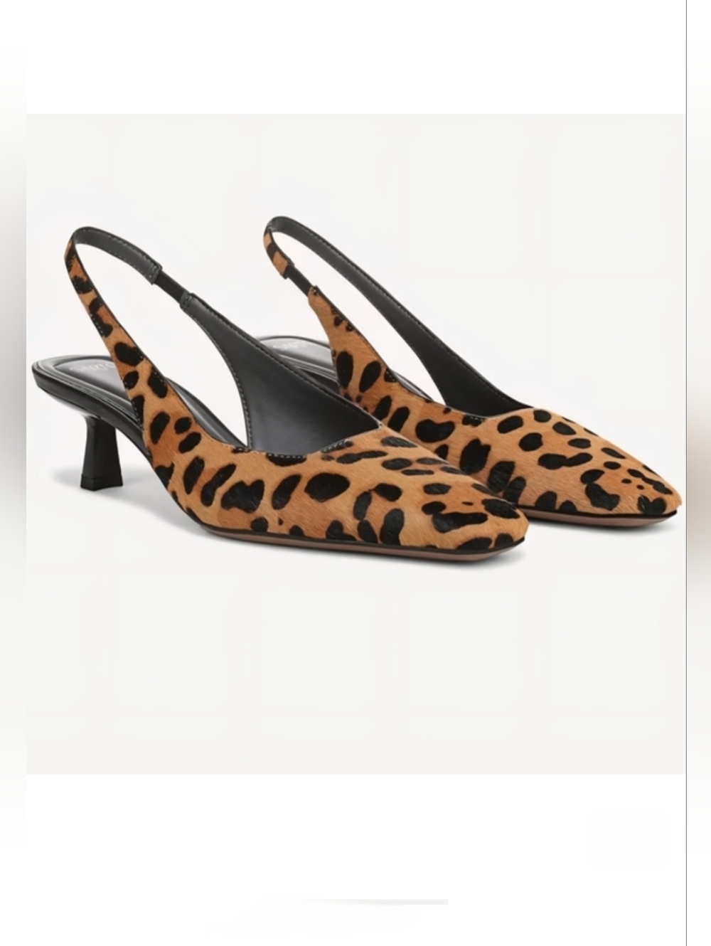 Leopard Print Calf Hair Slingback Heels